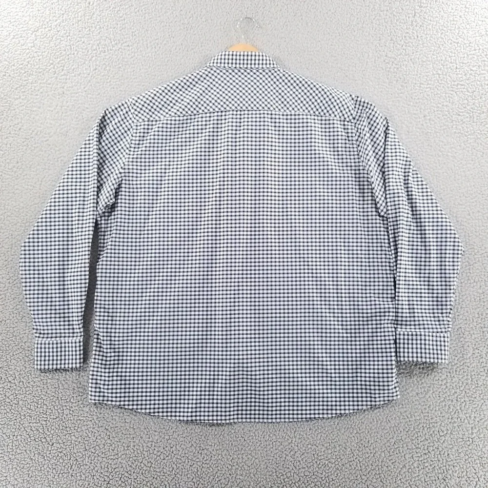 Johnston & Murphy Shirt Mens XXL Blue Check XC4 Performance Sport Tech Commuter